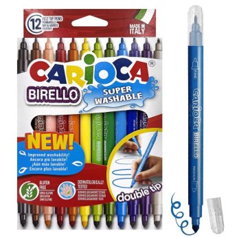 60-676 Μαρκαδόροι Διπλοί Carioca Birello 2.6 kai 4.7mm σετ-12 Χρώματα