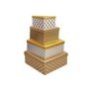 93-3973 Κουτιά Χάρτινα Χρυσά Σετ-4 τεμ 24x19x14cm  28x24x15cm  34x31x16cm  38x35x18cm