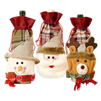 93-3932 Θήκη Κρασιού με 3D Φιγούρα Xmas 30x13cm