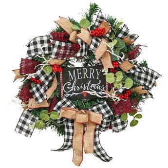 93-3947 Στεφάνι Χριστουγεννιάτικο Πίνακας Merry Christmas ο30cm