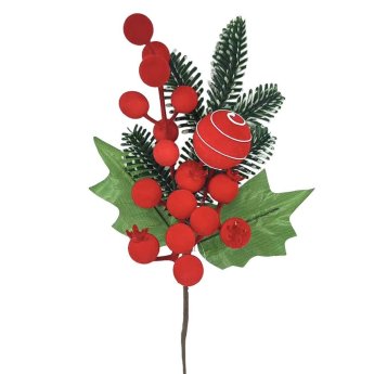 93-3876 Κλαδί με Ρόδια. Μπάλα. γκι 27cm