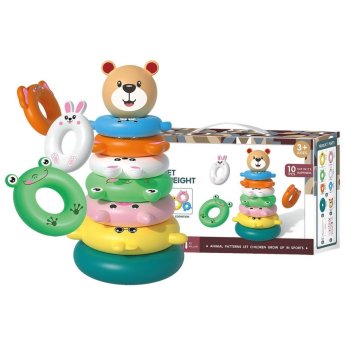 74-1120 Μπεμπέ Εκπαιδευτική Πυραμίδα Ζωάκι 26x16x8cm