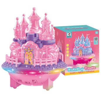 77-1295 Περιστρεφόμενο Κάστρο με Φως ΚΑΙ Μουσική 14x17x14cm