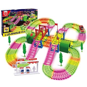 68-847 Αυτοκινητόδρομος Φωσφορίζει με Γέφυρα Luminous Rail 39x27x7cm