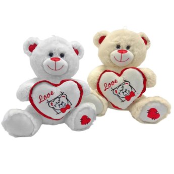 79-527 Αρκουδάκι Λούτρινο με Καρδιά Περίγραμμα  30cm