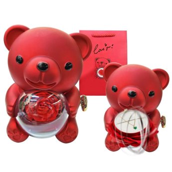 22-3097 Αρκούδος με Παντοτινό Τριαντάφυλλο 17x11x11cm