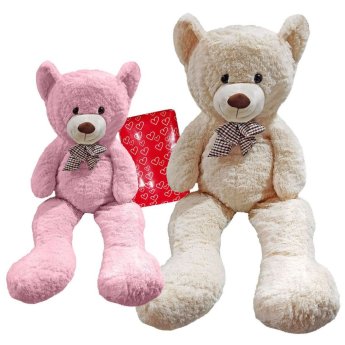 79-521 Αρκούδος Γίγας με Φιόγκο 120cm. Καθιστό 65cm