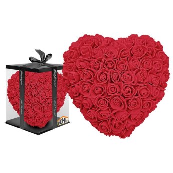 22-3074 Καρδιά από Τεχνητά Τριαντάφυλλα 23cm ΚαρδιάΚΑΙ 23cm. κουτίΚΑΙ25cm
