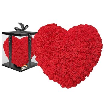 22-2963 Καρδιά από Τεχνητά Τριαντάφυλλα σε Κουτί ΚαρδιάΚΑΙ30cm