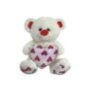 79-434 Αρκουδάκι Λευκό με Καρδιά με Πούλιες 35cm