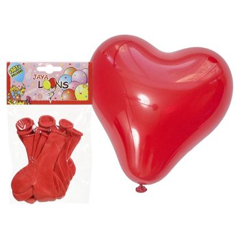 71-162 Σετ 10 Μπαλόνια Καρδιά Κόκκινη 23cm