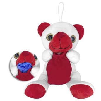 79-493 Αρκουδάκι Λούτρινο με Πουγκί Δώρου 20cm