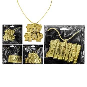 3-2672 Κολιέ Χρυσό Hip-Hop 14x14cm