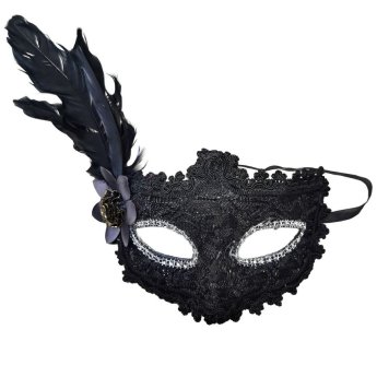 3-2674 Μάσκα Κοκκάλινη με Φτερό ΚΑΙ Δαντέλα 19χ22cm