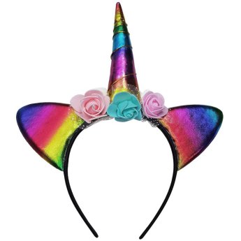 3-2107 Στέκα Μονόκερος με Αυτιά. Φιόγκο ΚΑΙ Λουλούδια 26x24cm