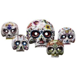 3-1908 Μάσκα Νεκροκεφαλή με Λουλούδια 17x17cm