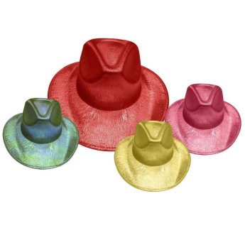 3-575 Καπέλο Γυαλιστερό Cowboy με Χρώμα