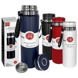 80-2165 Θερμός Ανοξείδωτος Μονόχρωμος με Λουράκι 1000ml