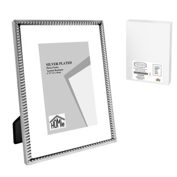 12-2060 Κορνίζα Επάργυρη Λεπτή Πλέξη 13x18cm