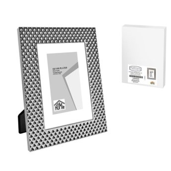 12-2050 Κορνίζα Επάργυρη Καρό Πλέξη 10x15cm