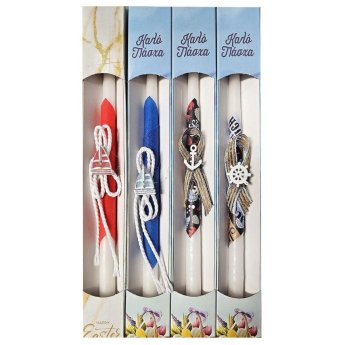 73-2318 Λαμπάδα Ναυτικό Ντεκόρ σε Κουτί Χρωματιστό 36cm x o17mm