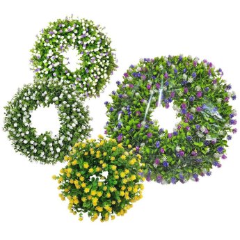 73-2250 Στεφάνι με Φύλλωμα ΚΑΙ Πολλά Άνθη o45cm