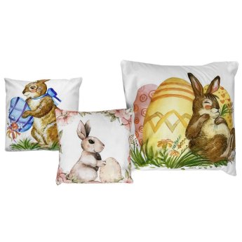 73-2220 Μαξιλάρι Γεμάτο Λαγός με Αυγό 45x45cm