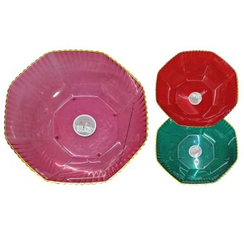 80-2141 Πιατέλα Πλαστική Χρωματιστή Οκτάγωνη o24x7cm