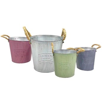 22-3069 Γλαστράκι-Κασπώ Μεταλλικό Gardening o16x14cm