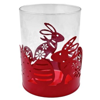 12-2068 Κηροπήγιο με Μεταλλικά Σχέδια o8x12cm