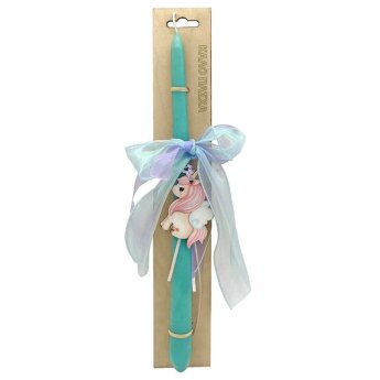 73-2129 Λαμπάδα Μονόκερος σε Ξύλινο Πλαίσιο 35x8x2cm