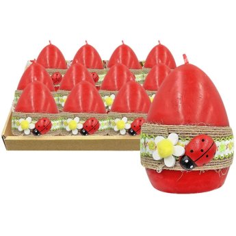 73-2139 Κερί Αυγό με Πασχαλίτσα 9cm