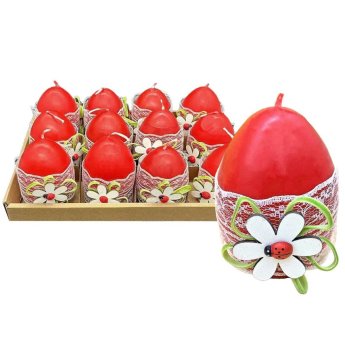 73-2141 Κερί Αυγό με Πασχαλίτσα 8cm