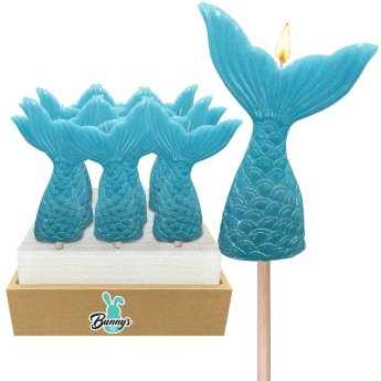 73-2143 Κερί Ουρά Γοργόνας σε Στικ 10x5cm -H-20cm-