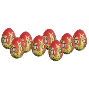 73-2075 Σετ Αυγα Κόκκινα με Λαγό 9 τεμ 6cm