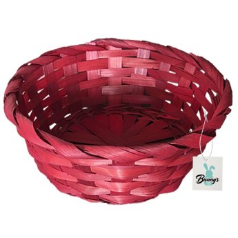 73-1467 Καλάθι Bamboo Κόκκινο o18x7cm