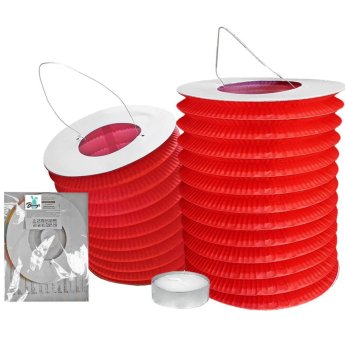 73-10 Φαναράκι Χάρτινο Κόκκινο με Ρεσώ 25 x o16cm