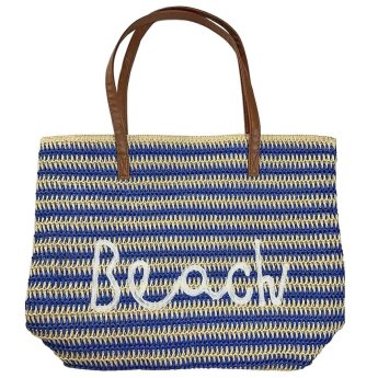 42-3351 Τσάντα Παραλίας Ψαθόχαρτο Beach 51x39x15cm