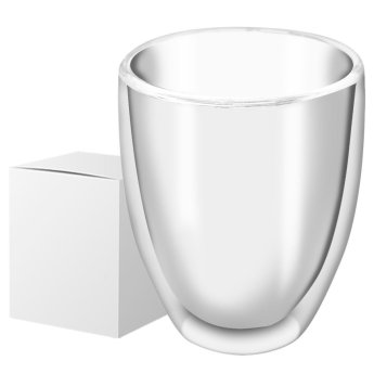 80-2160 Κούπα Διπλό Γυαλί Borosilicate 12x8cm 350ml