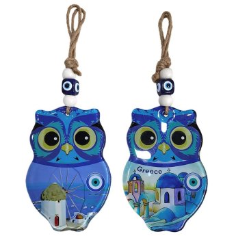 96-914 Γούρι Κουκουβάγια Greece με Μάτι ΚΑΙ Νησί 24x13x9cm