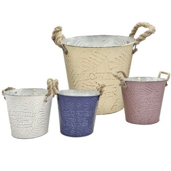 22-3065 Γλαστράκι-Κασπώ Μεταλλικό με Κλαδιά o18x17cm