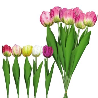 73-2193 Μπουκέτο 7 Λουλούδια Τουλίπες 45cm