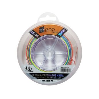 1375-04 MIZOO FISHING ΝΗΜΑ ΨΑΡΕΜΑΤΟΣ ΠΟΛΥΧΡΩΜΟ X8-PE 150M 4.0- O.32MM