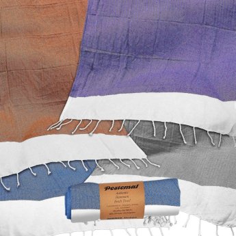 42-2946 Πετσέτα Θαλάσσης Pestemal Ρόμβοι με Λευκή Φάσα -280g 90x180cm