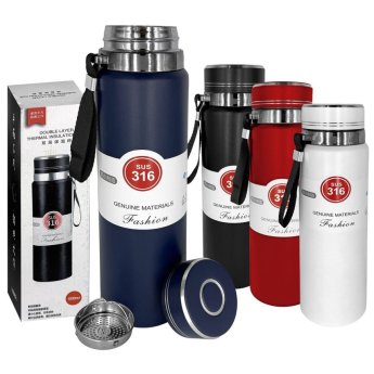 80-2165 Θερμός Ανοξείδωτος Μονόχρωμος με Λουράκι 1000ml