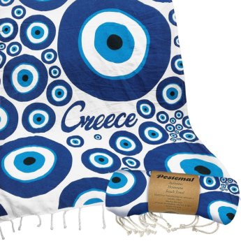 42-3176 Πετσέτα Θαλάσσης Pestemal Ασύμμετρα Ματάκια -280g 90x180cm