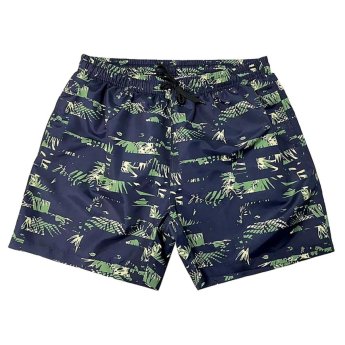 42-2956 Μαγιό Ανδρικό Polyester Μπλε με Πράσινα Φύλλα