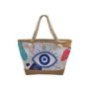 42-3120 Τσάντα Παραλίας Ύφασμα Ψαθόχαρτο με Μάτι 50x38x14cm