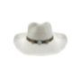 42-3328 Καπέλο Ψαθόχαρτο Cowboy Δέρμα-Πέτρα Λευκό o39cm