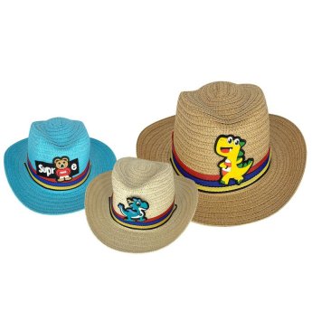 42-2898 Καπέλο Ψαθόχαρτο Παιδικό Καουμπόϊ με Σχοινάκι